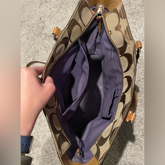 Coach Signature Tote Bag - EUC - Brown and Tan - Picture 2 of 7